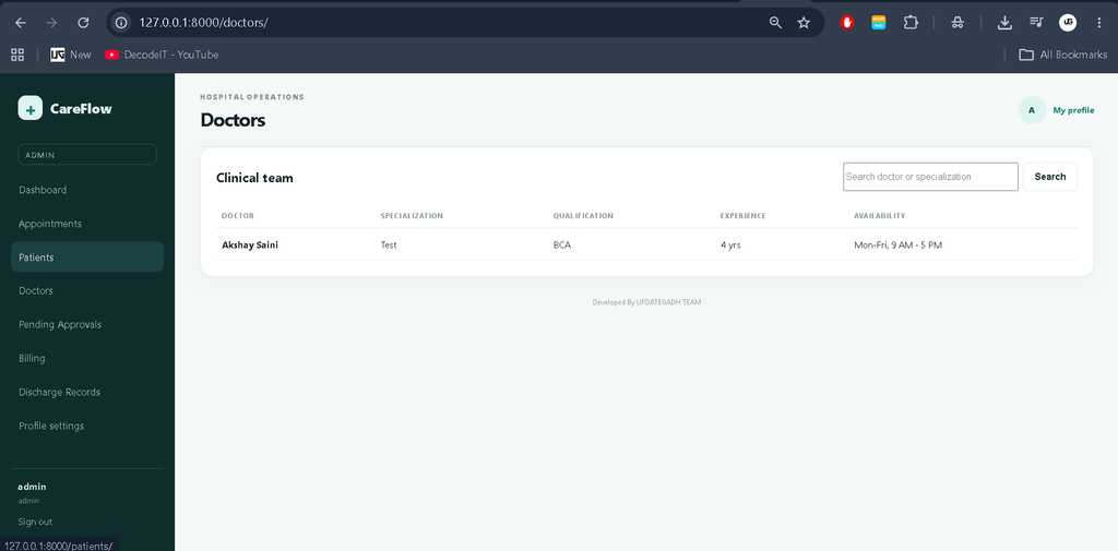 Hospital Management System Using Python and Django