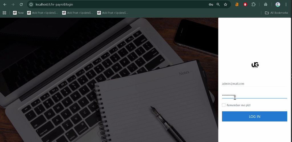 Human Resource Management System Project in PHP-login