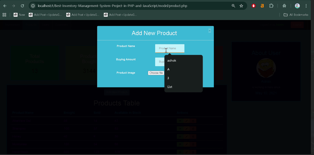 Inventory Management System Project in PHP and MySQL-4