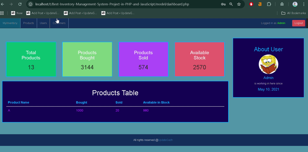 Inventory Management System Project in PHP and MySQL-2