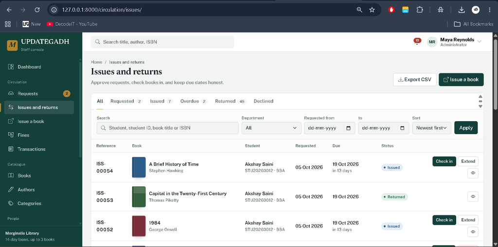 Library Management System Using Python Django