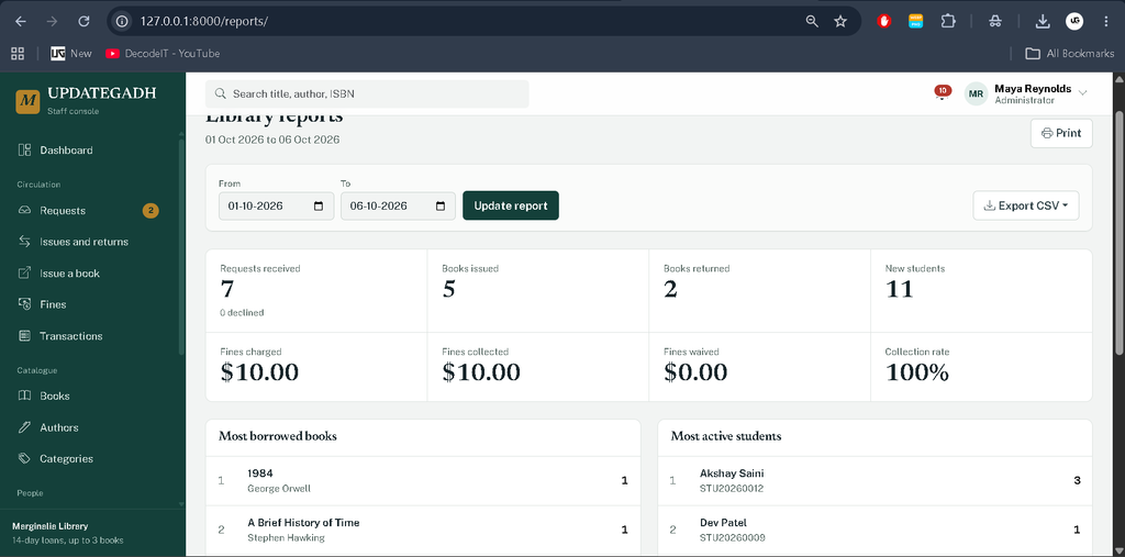 Library Management System Using Python Django