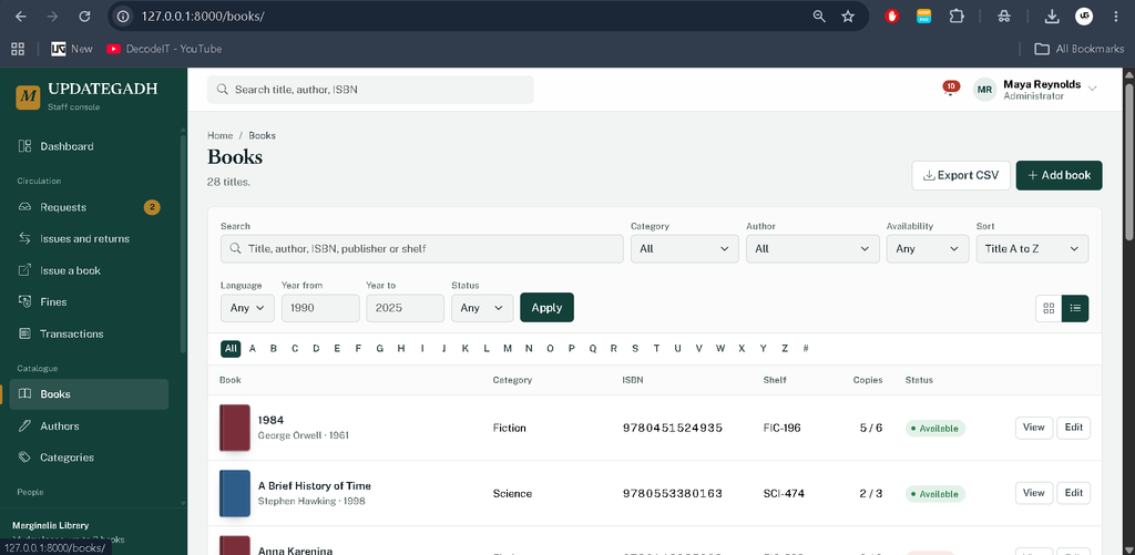 Library Management System Using Python Django