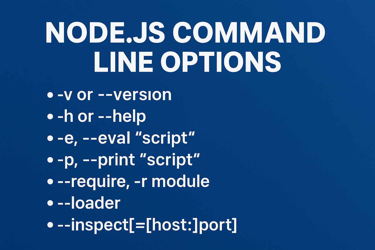 Node.js Command Line Options