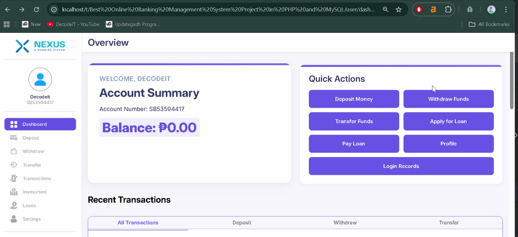 Online Banking Management System Using PHP and MySQL-7