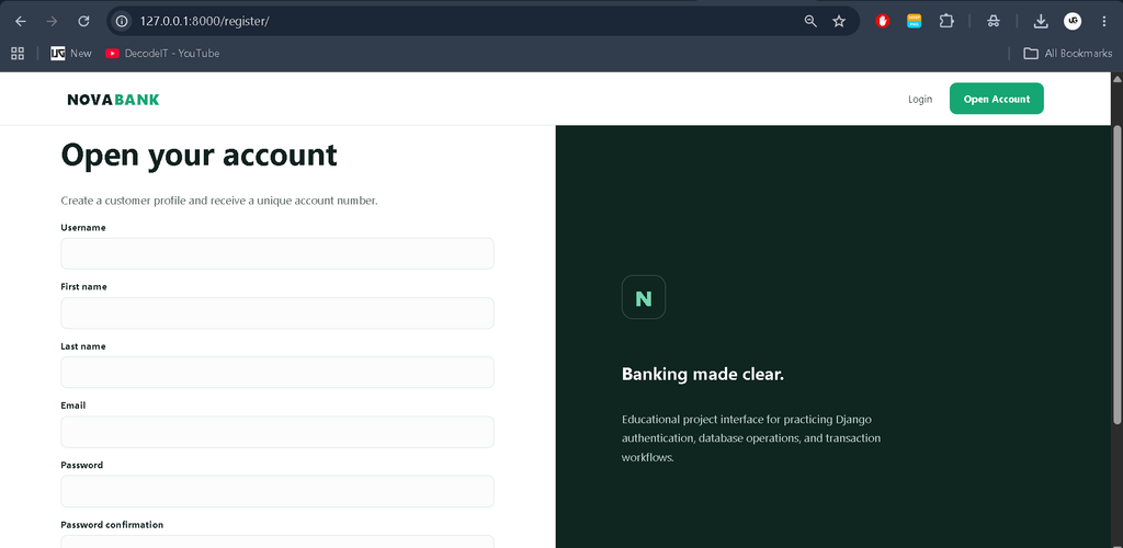 Online Banking System Using Python and Django
