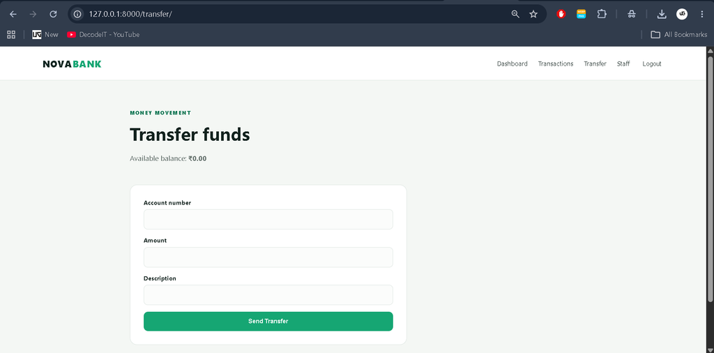 Online Banking System Using Python and Django