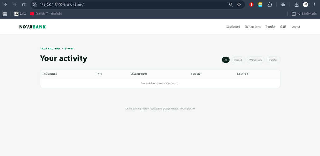 Online Banking System Using Python and Django