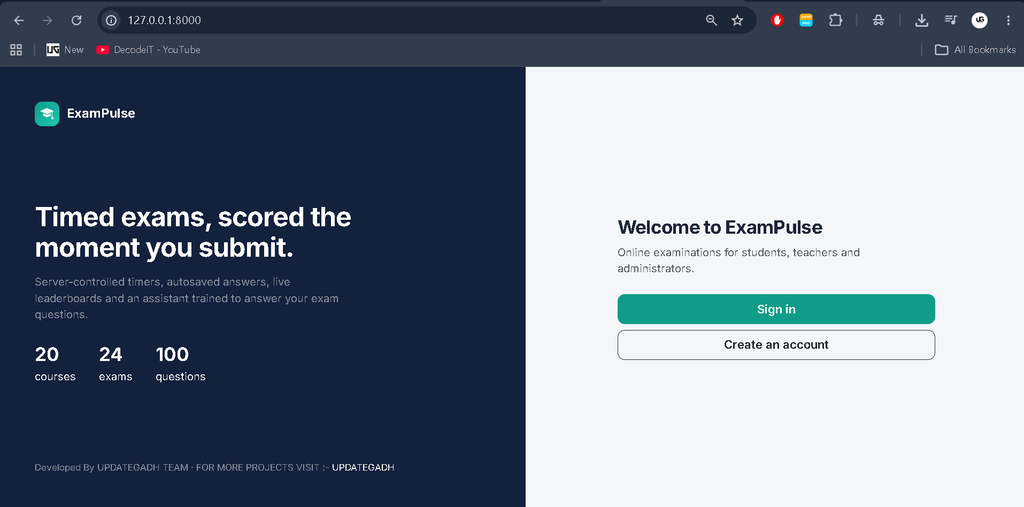 Online Examination System Using Python with AI Chatbot-login