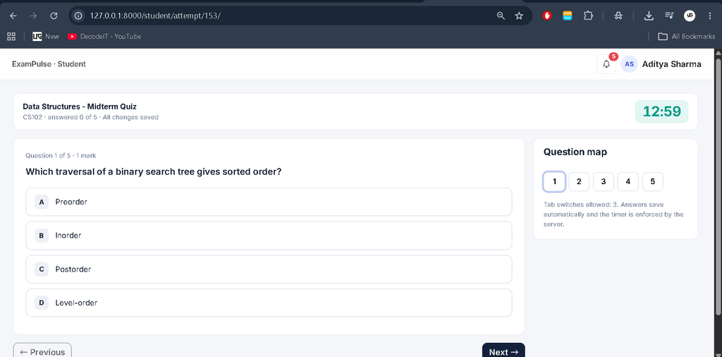 Online Examination System Using Python with AI Chatbot-student