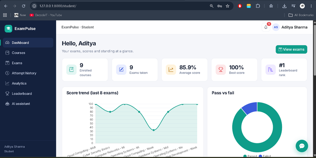 Online Examination System Using Python with AI Chatbot-student
