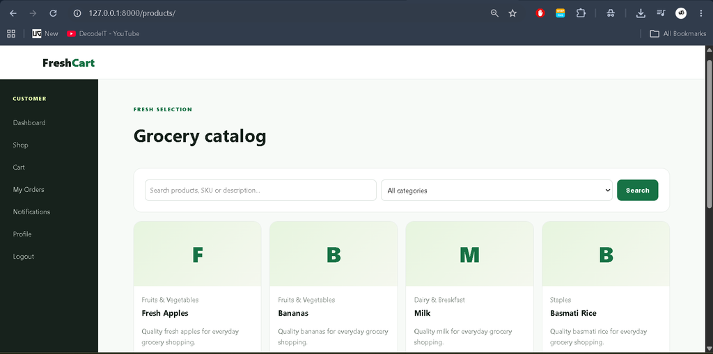 Online Grocery Shop Using Python and Django