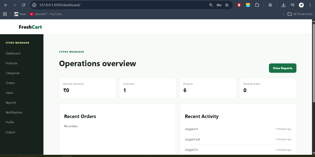 Online Grocery Shop Using Python and Django