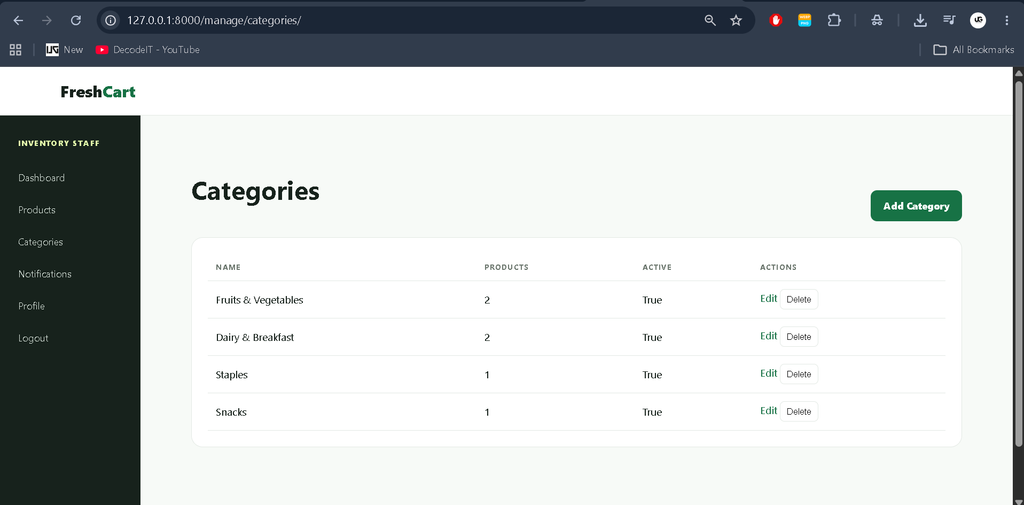 Online Grocery Shop Using Python and Django