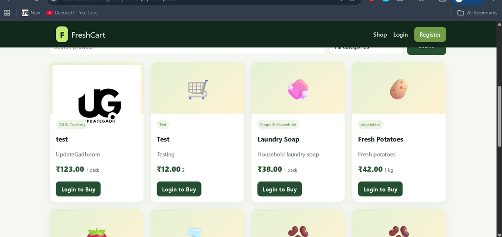 Online Grocery Store in PHP and MySQL