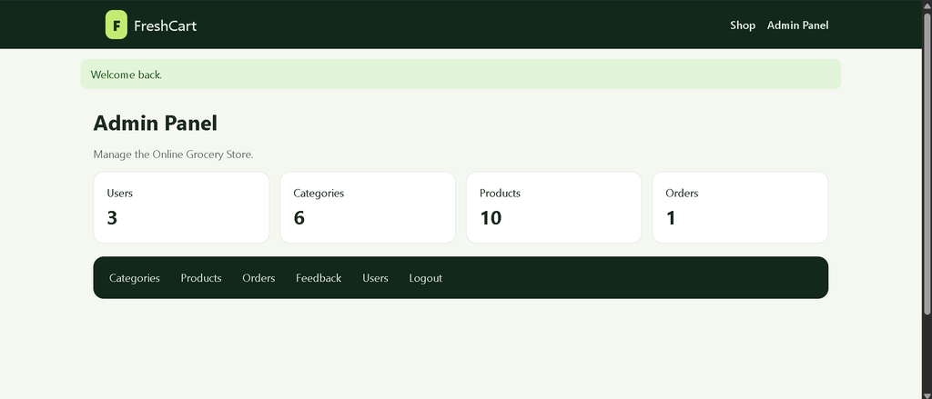 Online Grocery Store in PHP and MySQL