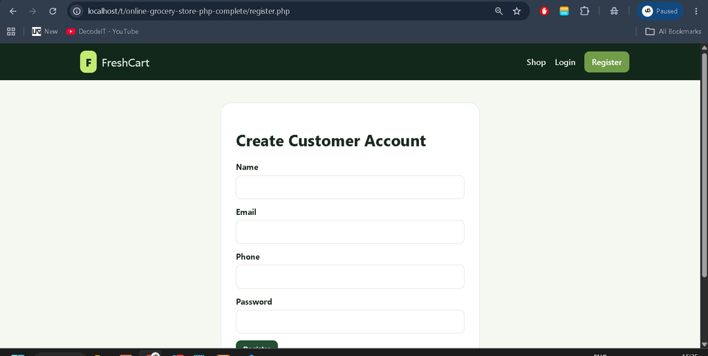 Online Grocery Store in PHP and MySQL