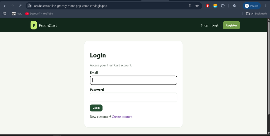 Online Grocery Store in PHP and MySQL