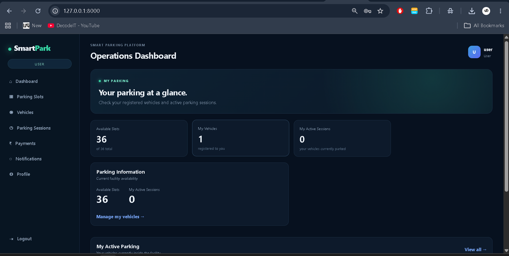 Parking Management System Using Python and Django