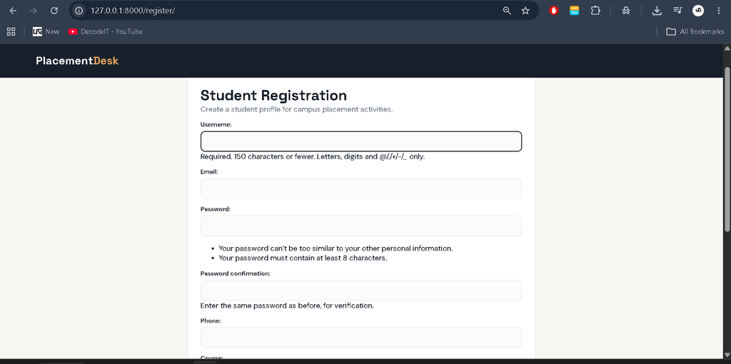 Placement Management System Using Django and SQLite
