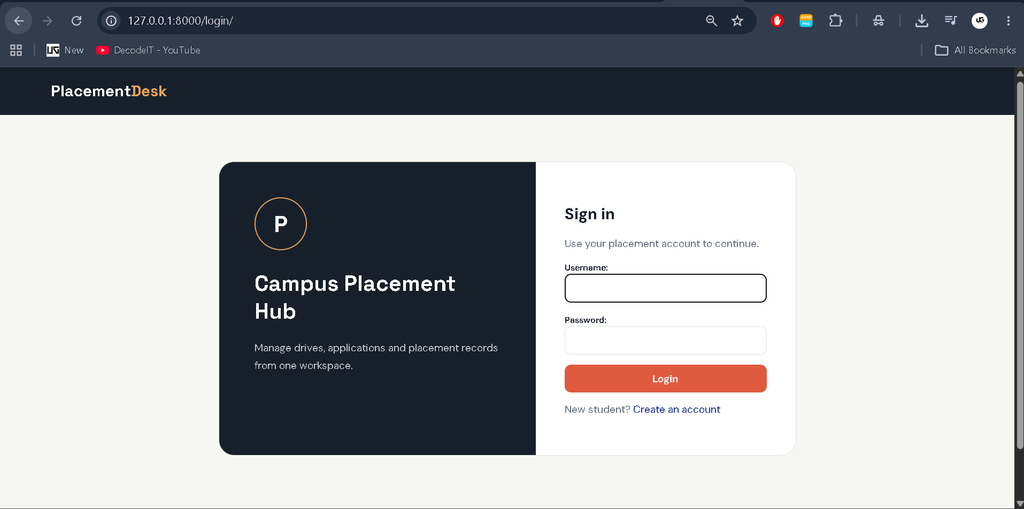 Placement Management System Using Django and SQLite