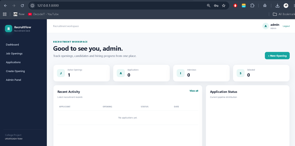 Recruitment Management System Using Django