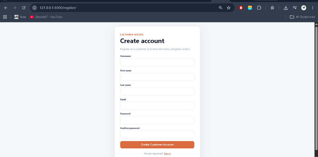Restaurant Management System Using Python Django