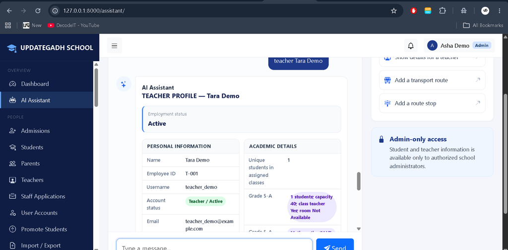 Advanced School Management System Using Python Django