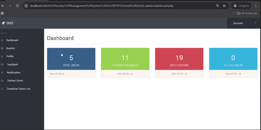 Society Management System Using PHP and MySQL-4