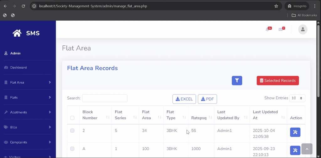 Society Management System Using PHP and MySQL