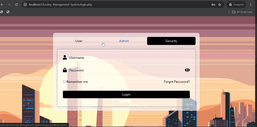 Society Management System Using PHP and MySQL
