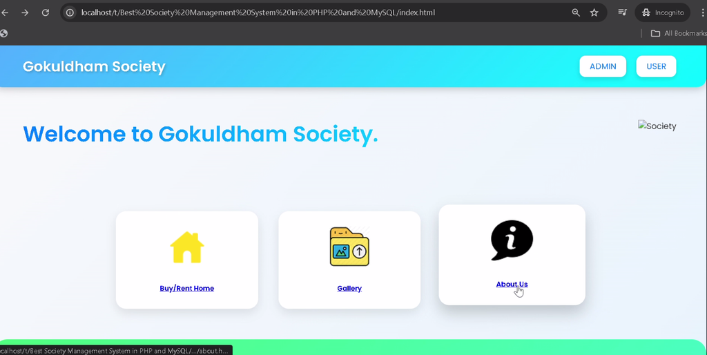 Society Management System Using PHP and MySQL-1