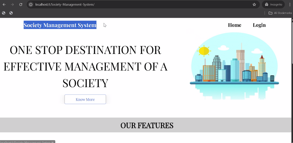 Society Management System Using PHP and MySQL
