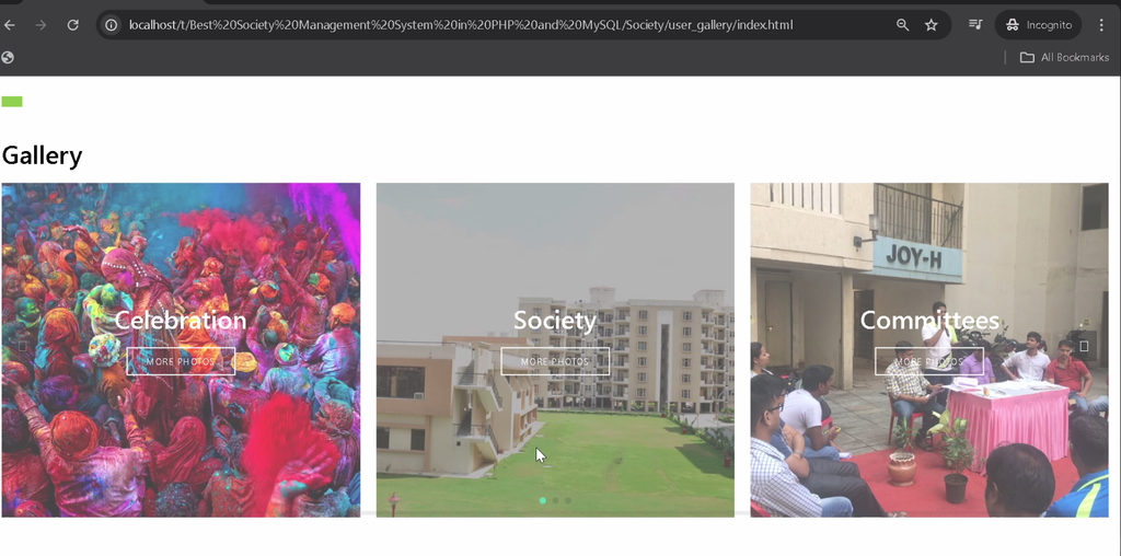 Society Management System Using PHP and MySQL-2