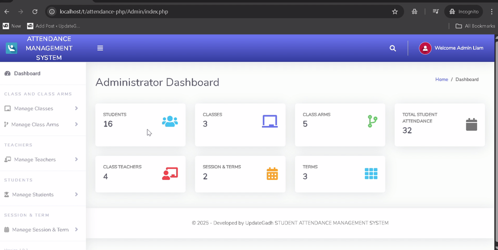 Student Attendance Management System Using PHP and MySQL-2