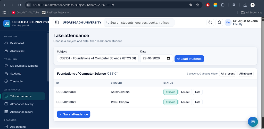 University Management System in Python and AI Chatbot-6