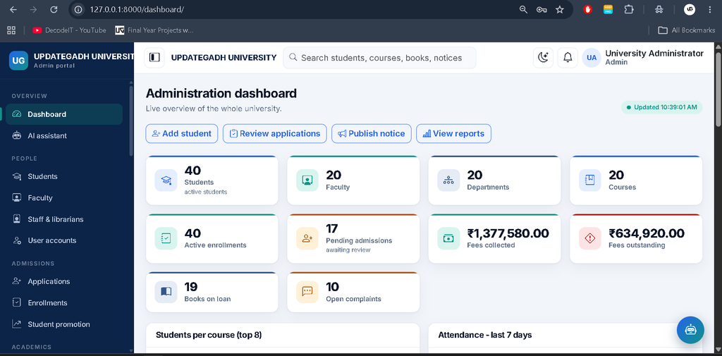 University Management System in Python and AI Chatbot-11