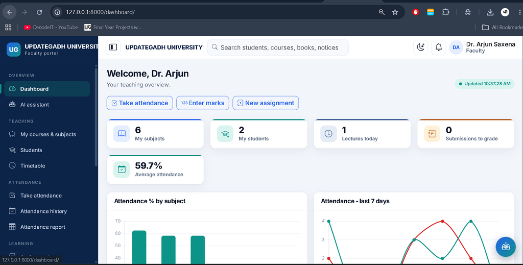 University Management System in Python and AI Chatbot-5