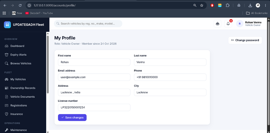 Vehicle Management System Using Python and AI Chatbot-vehicle owner
