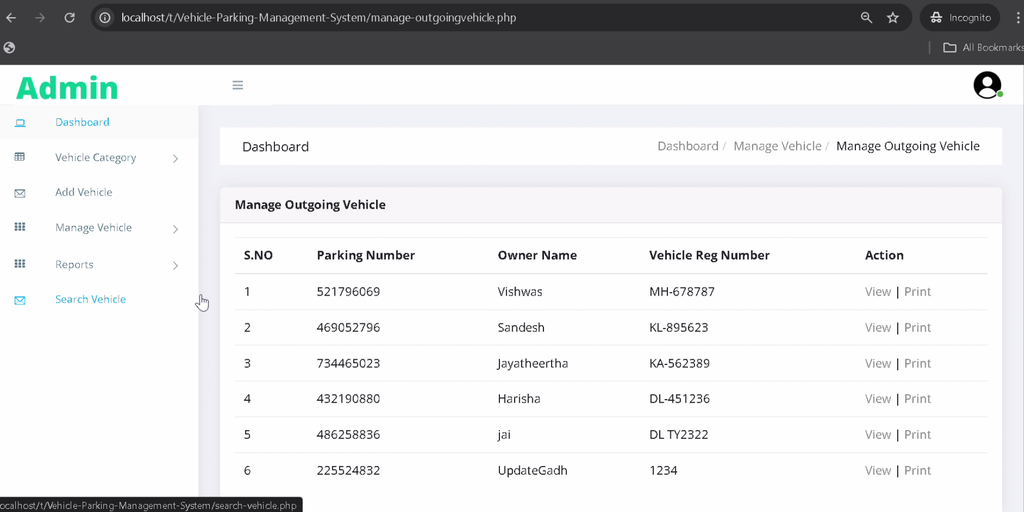 Vehicle Parking Management System-4
