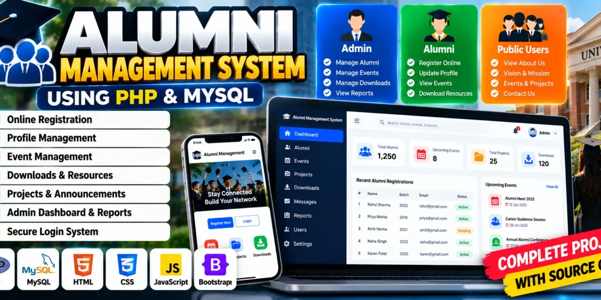 Alumni Management System Using PHP and MySQL