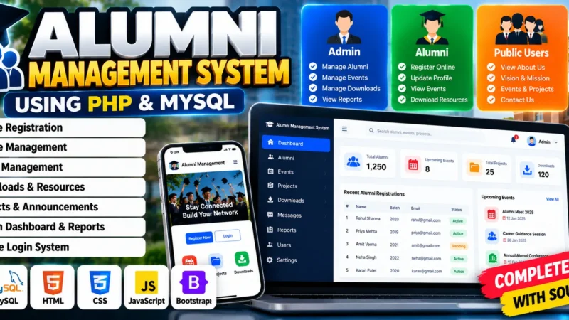 Alumni Management System Using PHP and MySQL