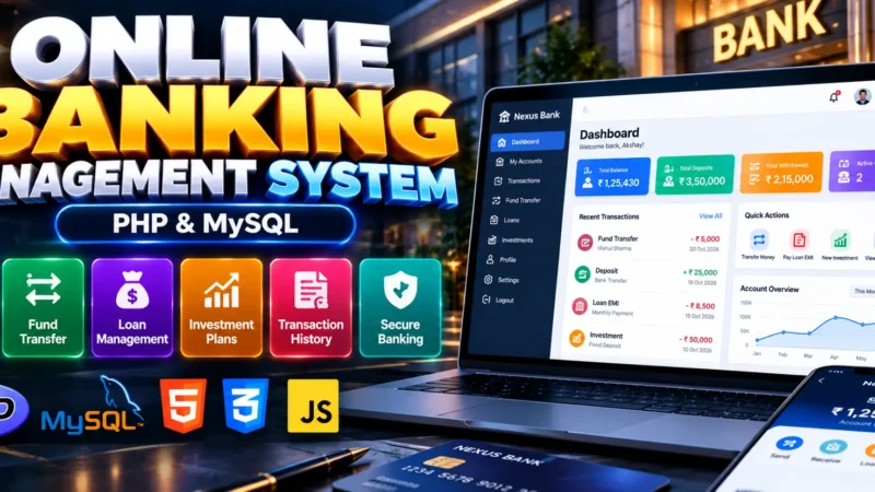 Online Banking Management System Using PHP and MySQL