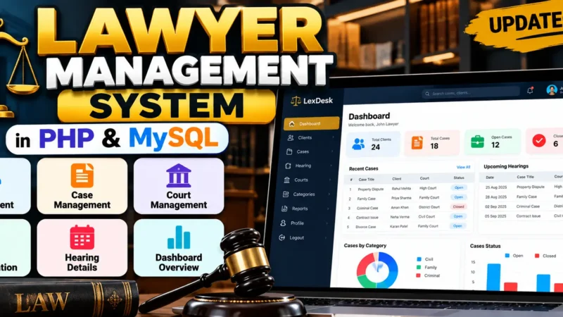 Lawyer Management System in PHP and MySQL