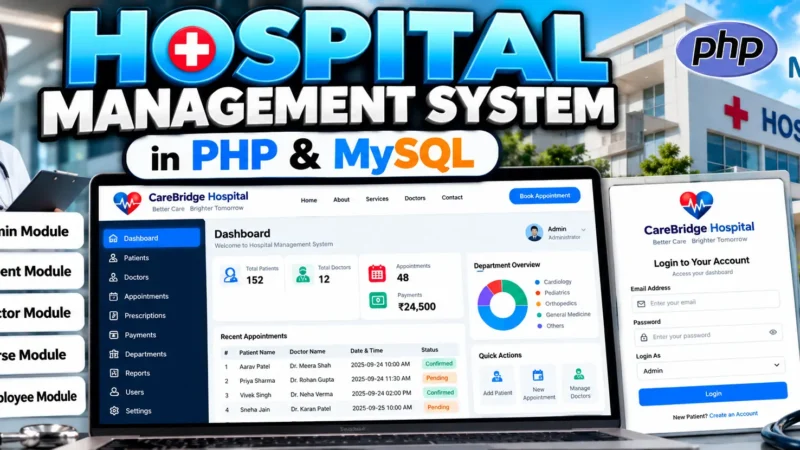 Hospital Management System is a PHP and MySQL