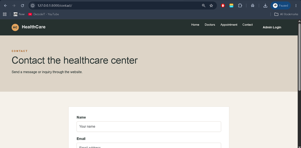 Appointment Management System Using Python Django