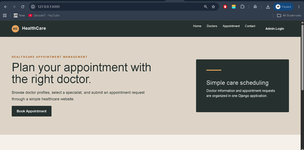 Appointment Management System Using Python Django