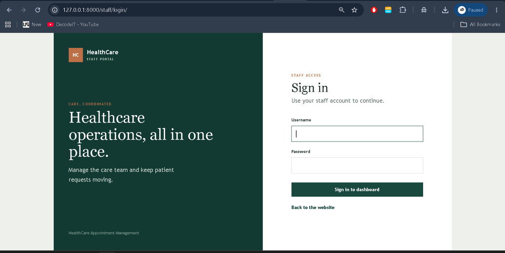 Appointment Management System Using Python Django