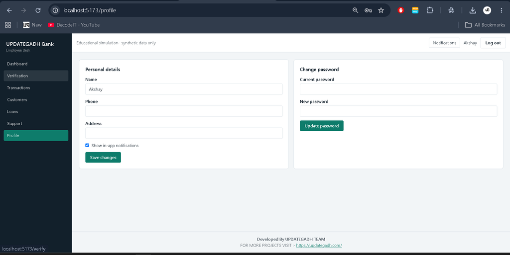 Banking Management System Using MERN Stack-8
