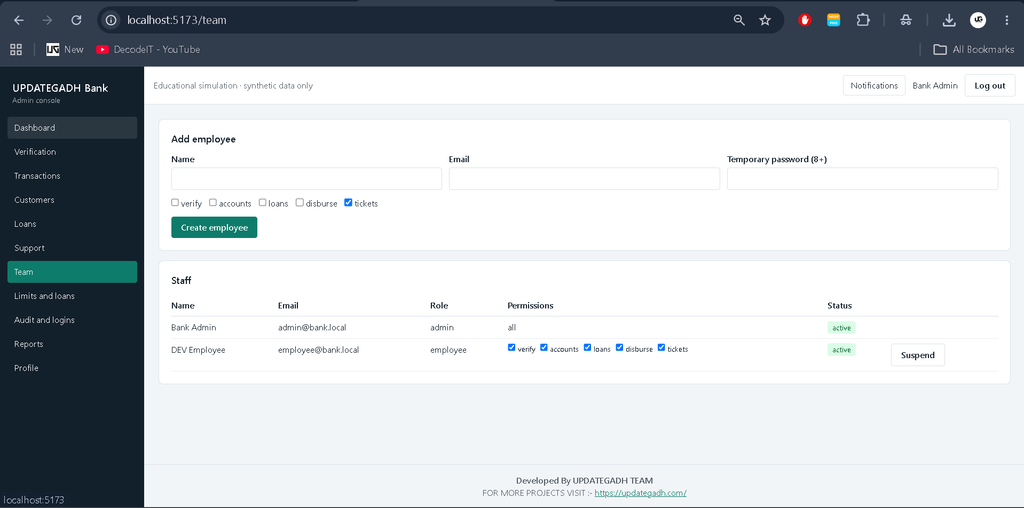 Banking Management System Using MERN Stack-5